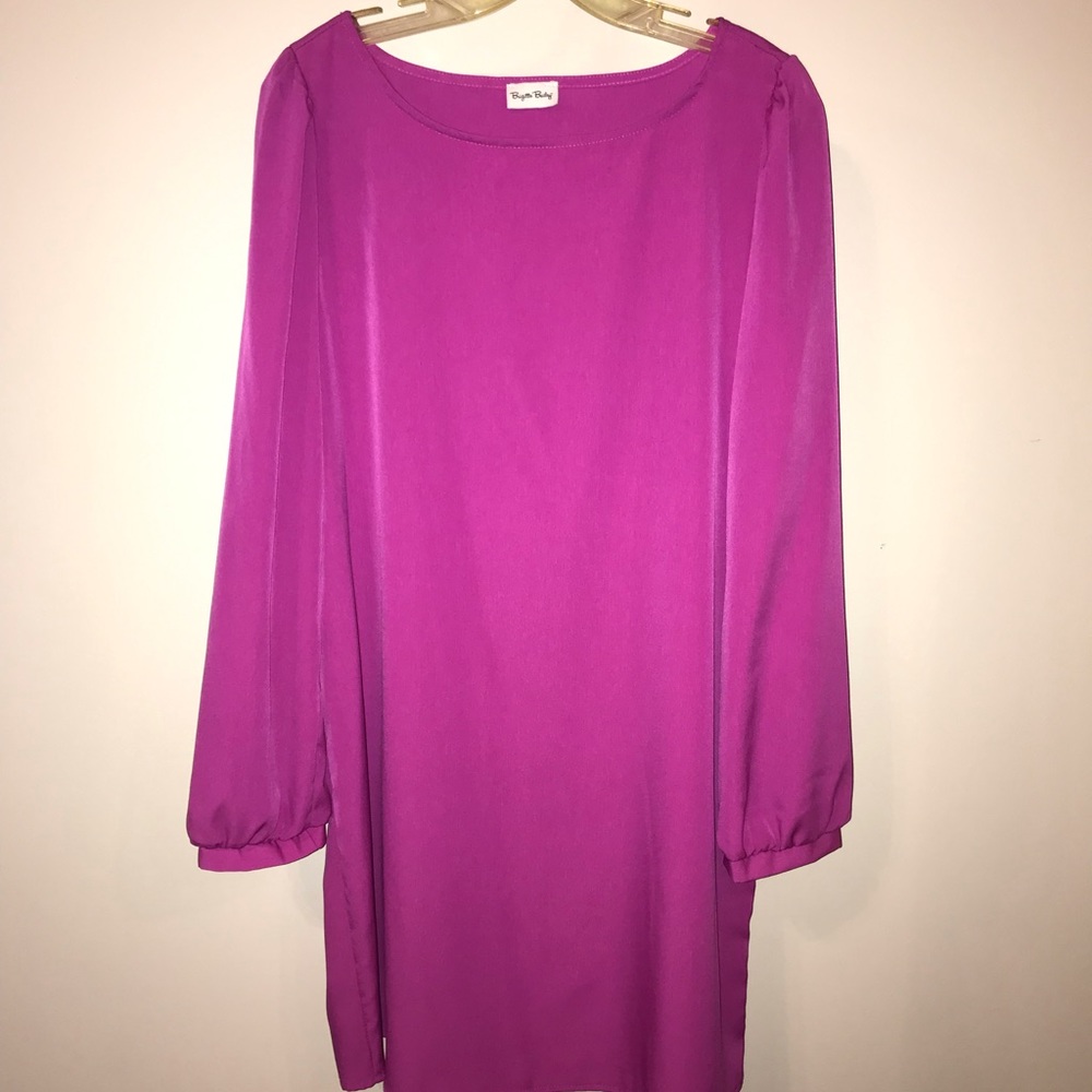 Pink long sleeves dress